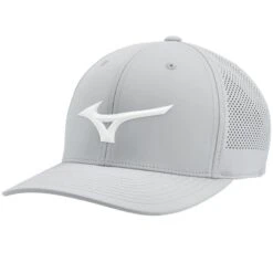 Mizuno Tour Vent Snapback Hat -Golf World Shop 2024 mizuno tour vent snapback hat grey white front itempicture