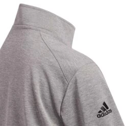 Adidas 2022 Boys Heather Quarter Zip Pullover -Golf World Shop adidas 2022 boys heather quarter zip pullover grey three detail 2 itempicture
