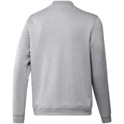 Adidas 2022 Go-To Crewneck Sweatshirt -Golf World Shop adidas 2022 go to crewneck pullover grey two white back itempicture
