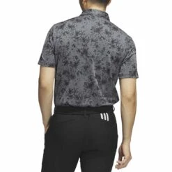Adidas Burst Jacquard Polo 12 Adidas Burst Jacquard Polo -Golf World Shop adidas 2023 burst jacquard polo black back itempicture