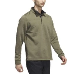 Adidas DWR 1/4 Zip Pullover -Golf World Shop adidas 2023 dwr quarter zip pullover olive strata walking itempicture