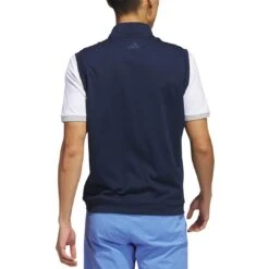 Adidas Elevated Quarter Zip Vest -Golf World Shop adidas 2023 elevated quarter zip vest collegiate navy back itempicture