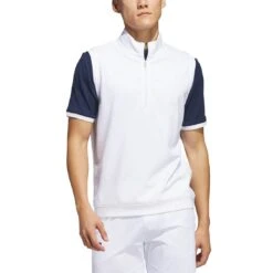 Adidas Elevated Quarter Zip Vest -Golf World Shop adidas 2023 elevated quarter zip vest white v2 itempicture