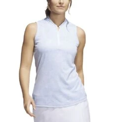 Adidas Women's Essentials Sleeveless Polo -Golf World Shop adidas 2023 womens essentials sleeveless polo wonder blue front itempicture