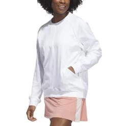 Adidas Women's Made With Nature Sweatshirt -Golf World Shop adidas 2023 womens made with nature sweatshirt white front itempicture