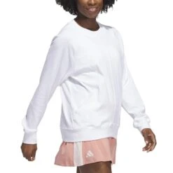 Adidas Women's Made With Nature Sweatshirt -Golf World Shop adidas 2023 womens made with nature sweatshirt white side itempicture