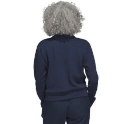 Adidas 2023 Women's Knit Bomber Jacket -Golf World Shop adidas 23 womens knit bomber jacket collegiate navy back itempicture