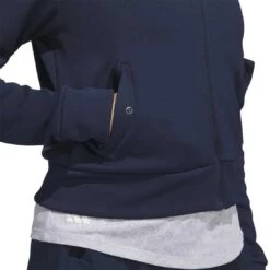 Adidas 2023 Women's Knit Bomber Jacket -Golf World Shop adidas 23 womens knit bomber jacket collegiate navy detail2 itempicture