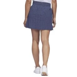 Adidas 2023 Women's Seersucker Skort -Golf World Shop adidas 23 womens seersucker 16 inch skort collegiate navy back itempicture