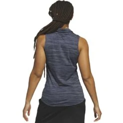 Adidas 2023 Women's Spacedye Sleeveless Polo -Golf World Shop adidas 23 womens spacedye sleeveless polo collegiate navy back itempicture