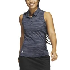 Adidas 2023 Women's Spacedye Sleeveless Polo -Golf World Shop adidas 23 womens spacedye sleeveless polo collegiate navy itempicture