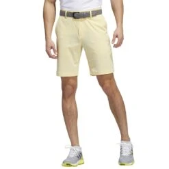 Adidas Crosshatch 9-Inch Shorts 16 Adidas Crosshatch 9-Inch Shorts -Golf World Shop adidas crosshatch 9 inch shorts almost yellow model front itempicture