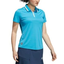 Adidas F21 Women's Equipment Short Sleeve Polo -Golf World Shop adidas f21 womens equipement short sleeve polo sonic aqua model itempicture