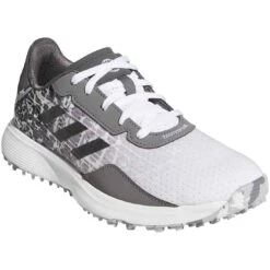 Adidas Juniors S2G Spikeless Golf Shoes White/Grey Four/Grey Six -Golf World Shop adidas juniors s2g spikeless golf shoes white grey four grey six gv9785 toe itempicture