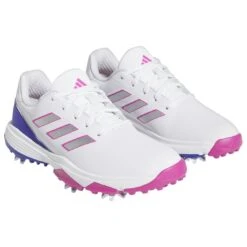 Adidas Juniors ZG23 Golf Shoes White/Lucid Fuchsia -Golf World Shop adidas juniors zg23 golf shoes white lucid fuchsia front itempicture