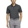 Adidas Ottoman Stripe Polo -Golf World Shop adidas ottoman stripe polo black grey six model front itempicture