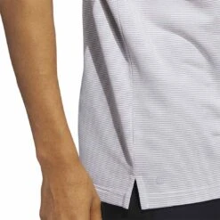 Adidas Ottoman Stripe Polo -Golf World Shop adidas ottoman stripe polo grey two white detail hem itempicture