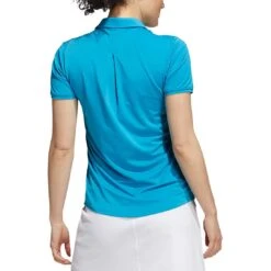 Adidas 2021 Women's Ultimate365 Solid Polo -Golf World Shop adidas s21 womens ultimate365 solid short sleeve polo sonic aqua back itempicture