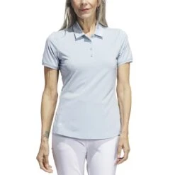 Adidas 2021 Women's Ultimate365 Solid Polo -Golf World Shop adidas s21 womens ultimate365 solid short sleeve polo wonder blue model itempicture