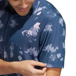 Adidas Splatter Print Polo -Golf World Shop adidas splatter print polo crew navy detail itempicture