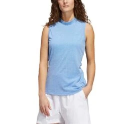Adidas Women's Essential Sleeveless Polo -Golf World Shop adidas ss22 womens essential sleeveless polo blue rush itempicture