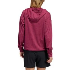 Adidas Women's Essentials Slub Recycled Hoodie -Golf World Shop adidas ss22 womens essentials slub recycled hoodie legacy burgundy back itempicture