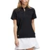 Adidas Women's Short Sleeve Mock Neck Polo -Golf World Shop adidas ss22 womens short sleeve mock neck polo black itempicture