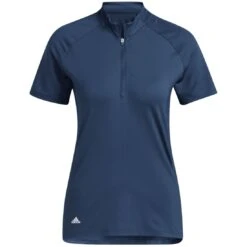 Adidas Women's Short Sleeve Mock Neck Polo -Golf World Shop adidas ss22 womens short sleeve mock neck polo crew navy itempicture