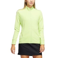 Adidas Women's Textured Full Zip Jacket -Golf World Shop adidas ss22 womens textured full zip jacket pulse lime itempicture