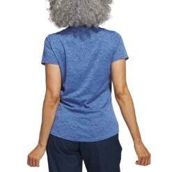 Adidas Women's Jacquard Polo -Golf World Shop adidas ss23 womens jacquard polo blue fusion back itempicture