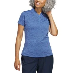 Adidas Women's Jacquard Polo -Golf World Shop adidas ss23 womens jacquard polo blue fusion itempicture