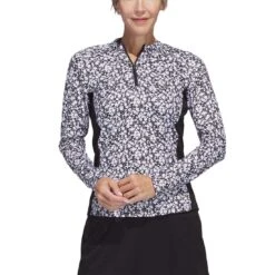 Adidas Women's Ultimate365 Print Pullover -Golf World Shop adidas ss23 womens ultimate365 print pullover black white itempicture