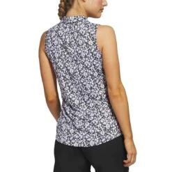 Adidas Women's Ultimate365 Printed Sleeveless Polo -Golf World Shop adidas ss23 womens ultimate365 printed sleeveless polo black back itempicture