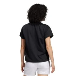 Adidas FW21 Women's 3-Stripe Polo -Golf World Shop adidas womens fw21 3 stripe polo black back itempicture