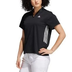 Adidas FW21 Women's 3-Stripe Polo -Golf World Shop adidas womens fw21 3 stripe polo black itempicture