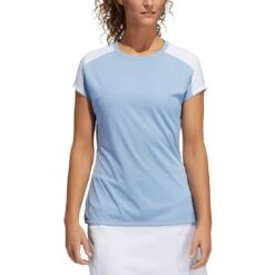 Adidas FW21 Women's Primeblue Heat.RDY Polo -Golf World Shop adidas womens fw21 primeblue heat rdy polo ambient sky itempicture
