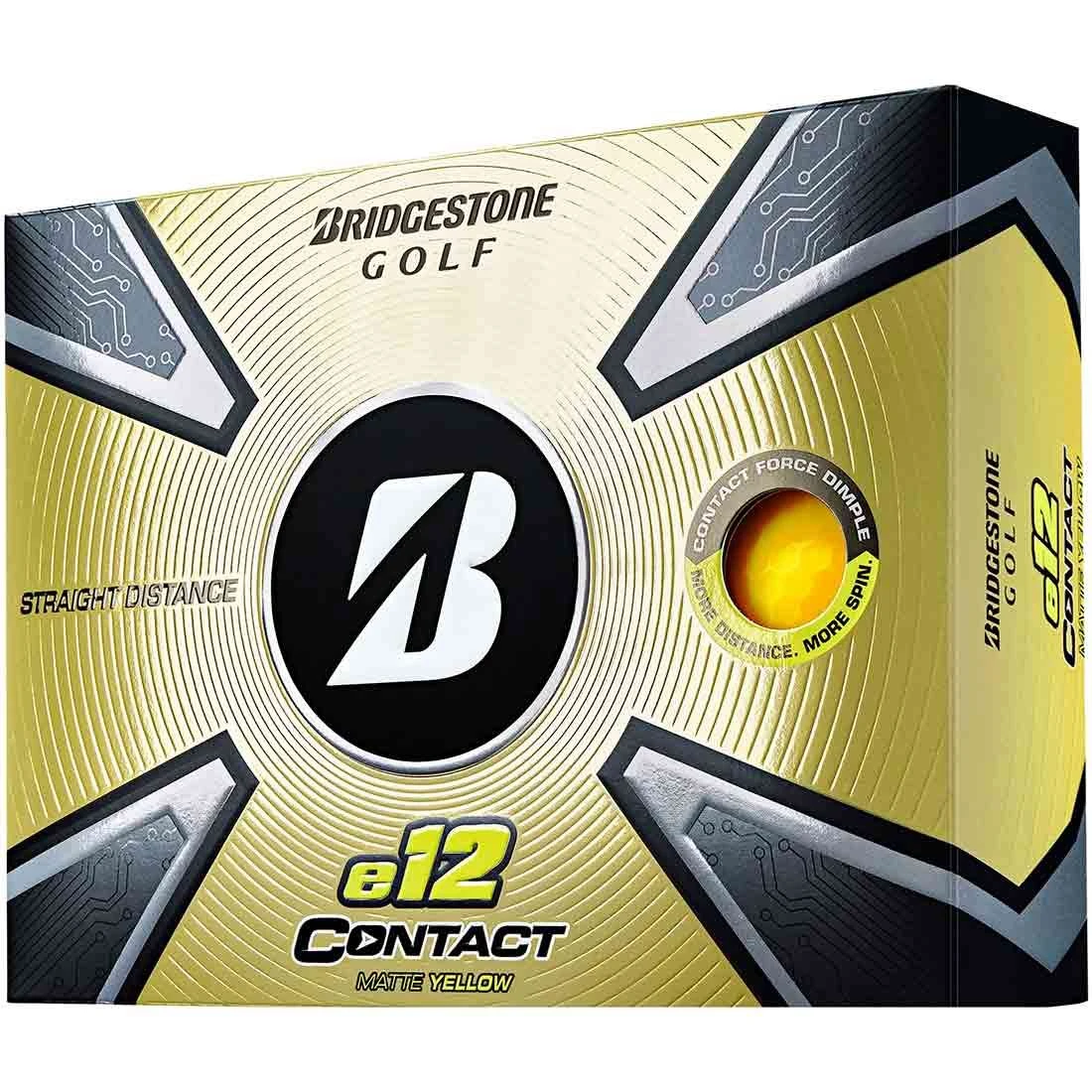 Bridgestone 2023 E12 Contact Matte Yellow Golf Balls 3 Bridgestone 2023 E12 Contact Matte Yellow Golf Balls