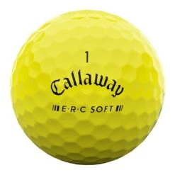Callaway ERC Soft Yellow Golf Balls -Golf World Shop callaway 23 erc soft yellow golf balls front stamp itempicture
