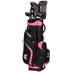 Cleveland Women's Launcher XL Halo Complete Set -Golf World Shop cleveland womens launcher xl halo complete set black pink hero headcovers itempicture 1