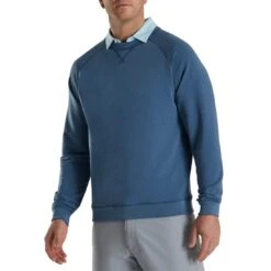 FootJoy French Terry Crewneck -Golf World Shop footjoy french terry crewneck ink heather front itempicture