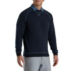 FootJoy French Terry Crewneck -Golf World Shop footjoy french terry crewneck navy front itempicture