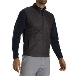 FootJoy Full Zip Hybrid Jacket 14 FootJoy Full Zip Hybrid Jacket -Golf World Shop footjoy full zip hybrid jacket charcoal navy front itempicture