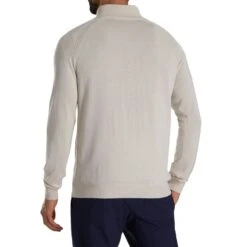 FootJoy Half-Zip Sweater -Golf World Shop footjoy half zip sweater oatmeal back itempicture