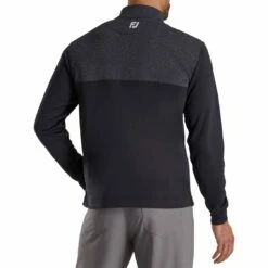 FootJoy Heather Yoke Half Zip Pullover -Golf World Shop footjoy heather yoke half zip pullover black back itempicture