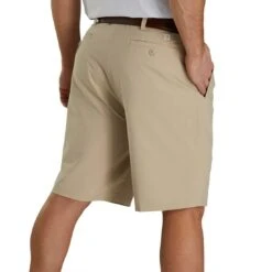 FootJoy Pleated Shorts -Golf World Shop footjoy pleated shorts khaki back itempicture