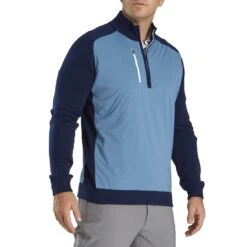 FootJoy Tech Sweater -Golf World Shop footjoy tech sweater denim navy front itempicture