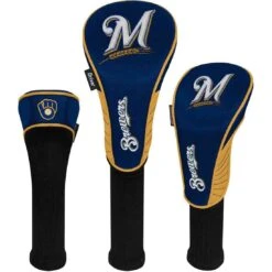 Team Effort MLB Set Of 3 Headcovers -Golf World Shop mcarthur sports mlb set of 3 headcovers milwaukee brewers