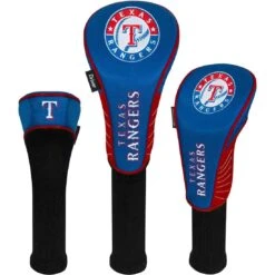 Team Effort MLB Set Of 3 Headcovers -Golf World Shop mcarthur sports mlb set of 3 headcovers texas rangers