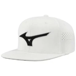 Mizuno Tour Flat Snapback Hat -Golf World Shop mizuno tour flat bill snapback hat white black itempicture
