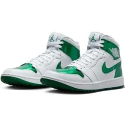 Nike Air Jordan I High G Golf Shoes White/Pine 15 Nike Air Jordan I High G Golf Shoes White/Pine -Golf World Shop nike air jordan i high g golf shoes white pine pair itempicture